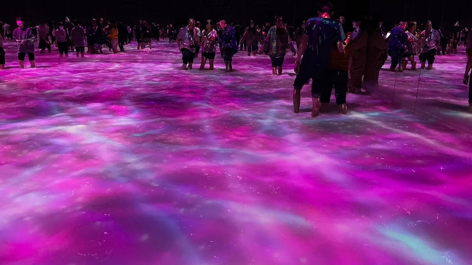 Drawing on the Water Surface Created by the Dance of Koi and People - Infinity